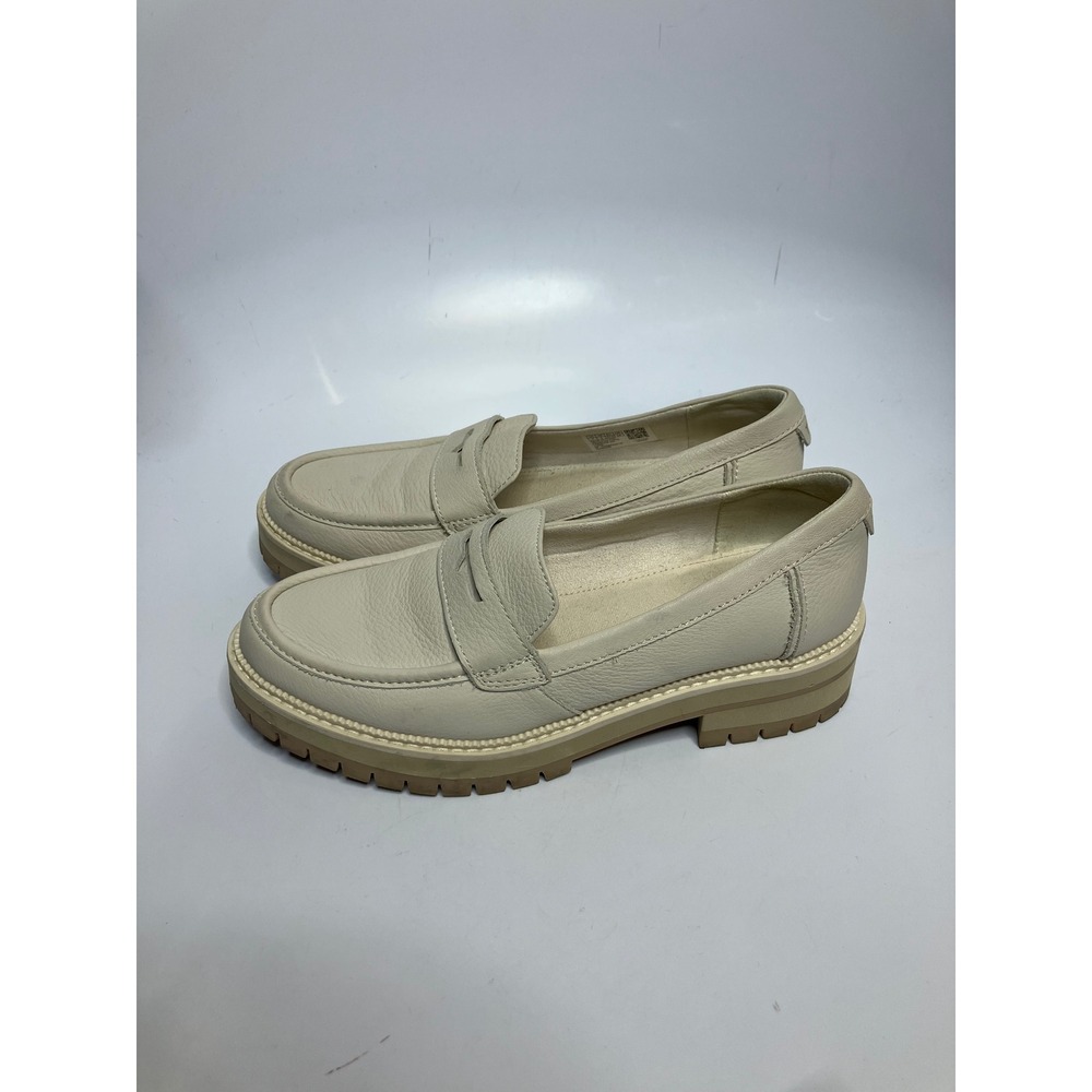 Toms ivory leather loafers women's size 7 trendy business casual soft grunge - Picture 5 of 8